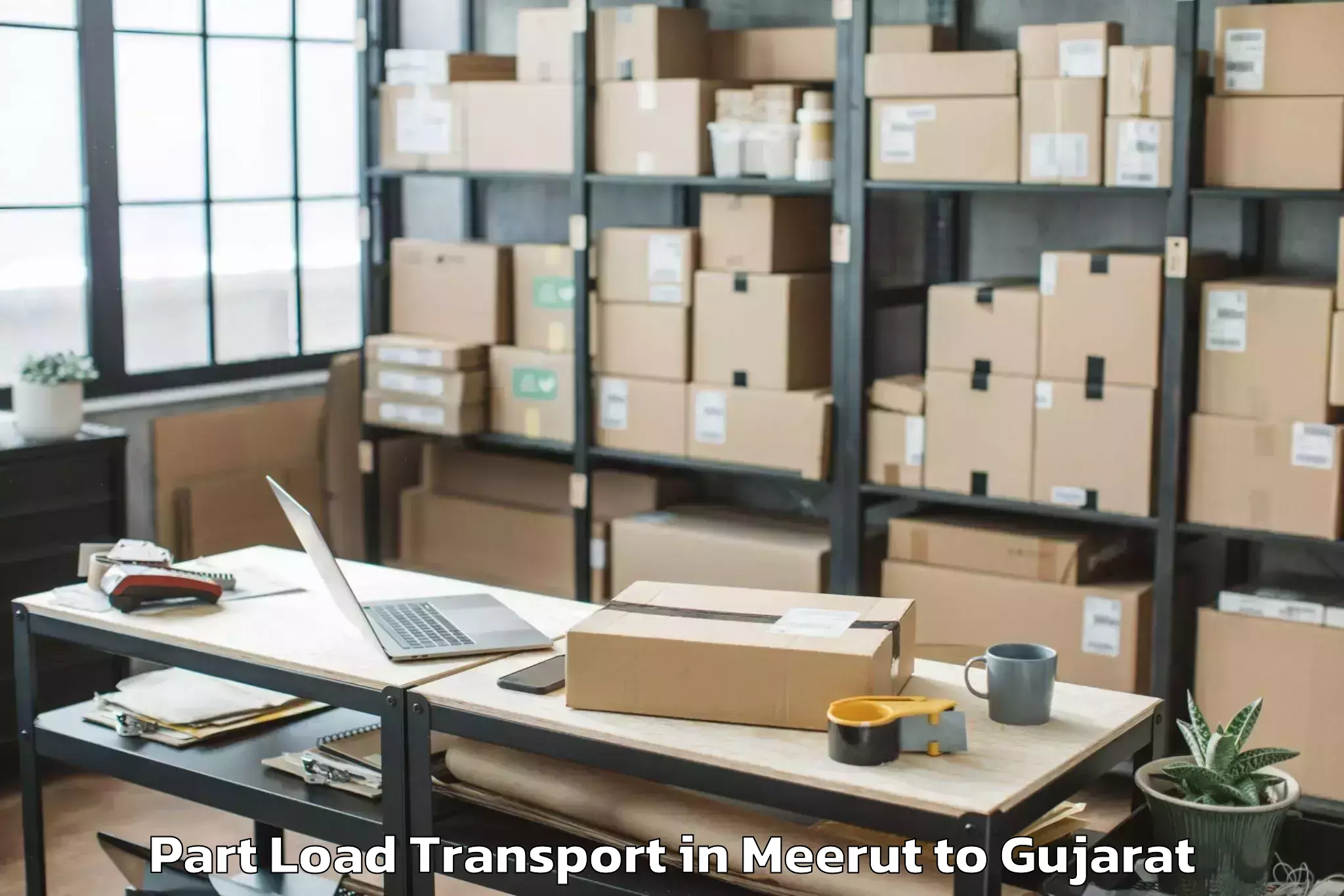 Affordable Meerut to Jasdan Part Load Transport